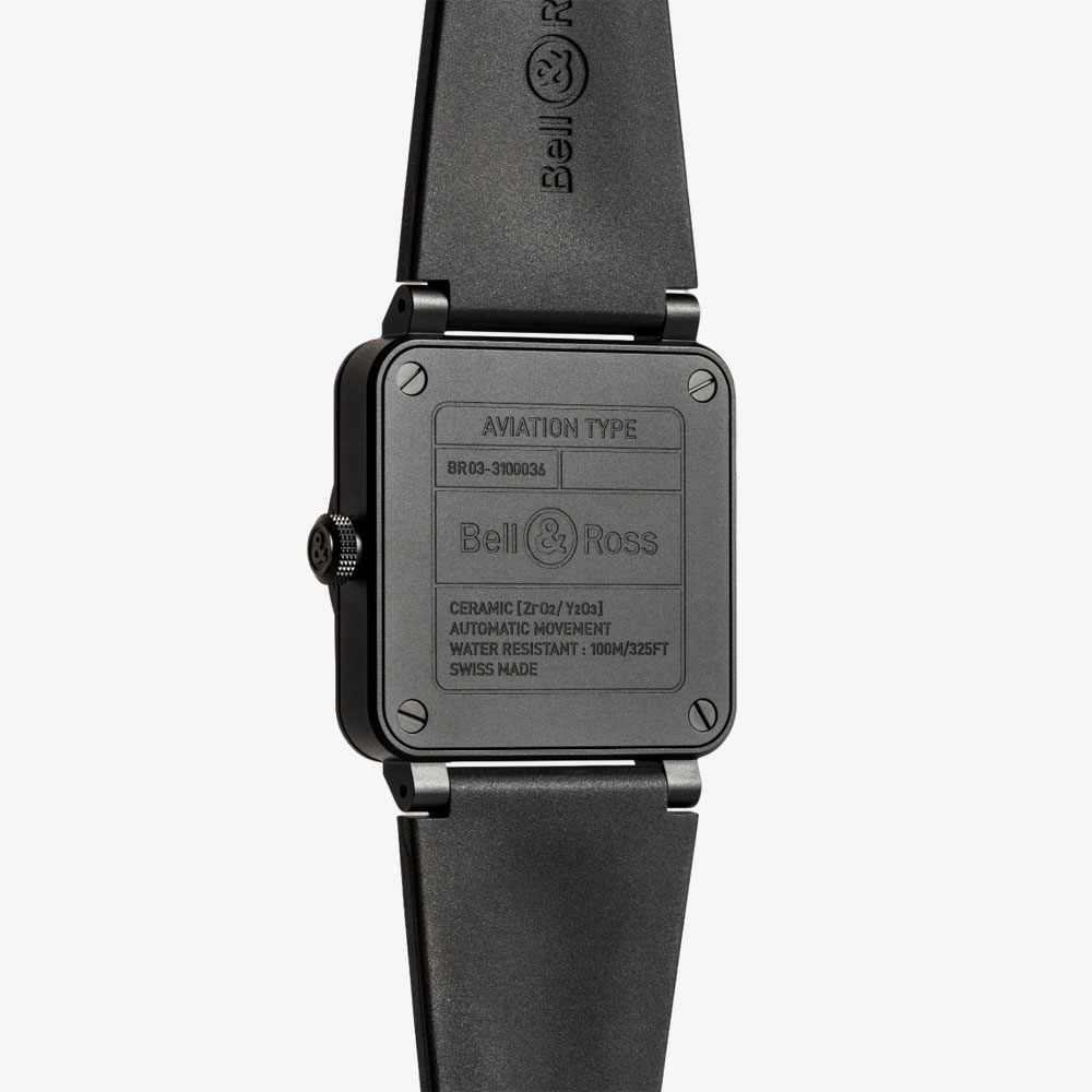 Bell & Ross BR 03 Phantom 41mm Black Ceramic Bezel BR03A-PH-CE_SRB