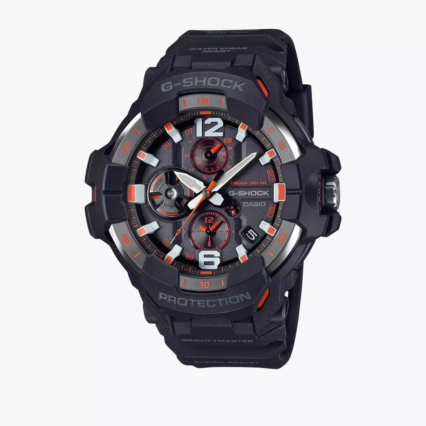 Casio G-SHOCK Master of G Gravitymaster Emergency Colors Collection 54.7mm Black Bio-based Carbon, Bio-based Resin & Stainless Steel Fixed Bezel GR-B300EC-1AER