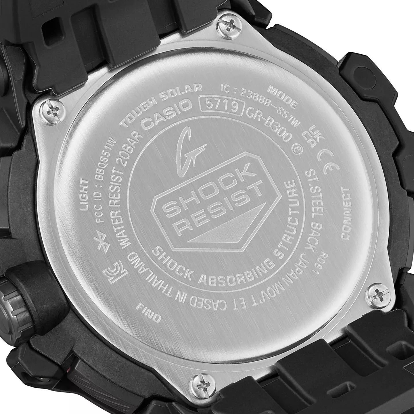 Casio G-SHOCK Master of G Gravitymaster Emergency Colors Collection 54.7mm Black Bio-based Carbon, Bio-based Resin & Stainless Steel Fixed Bezel GR-B300EC-1AER