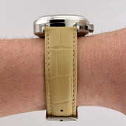 12mm Beige Alligator Style Watch Strap - CalderoneWatchCo