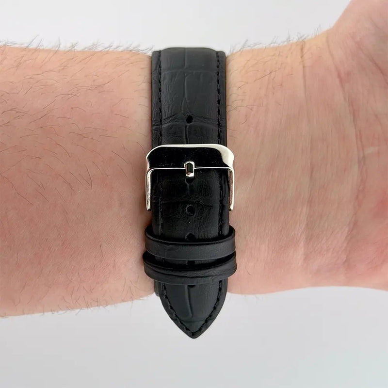 12mm Triple Black Alligator Style Watch Strap - CalderoneWatchCo