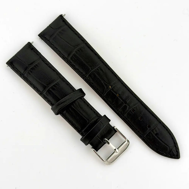 14mm Triple Black Alligator Style Watch Strap - CalderoneWatchCo