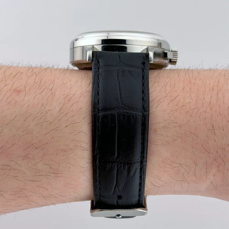 14mm Triple Black Alligator Style Watch Strap - CalderoneWatchCo