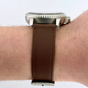 16mm Extra Long Brown Leather Watch Strap - CalderoneWatchCo