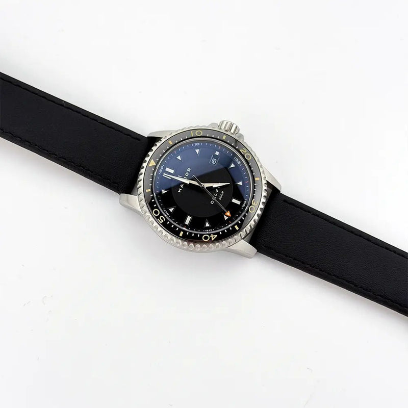 16mm Extra Long Triple Black Leather Strap - CalderoneWatchCo