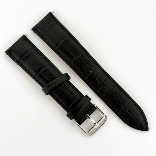 16mm Triple Black Alligator Style Watch Strap - CalderoneWatchCo
