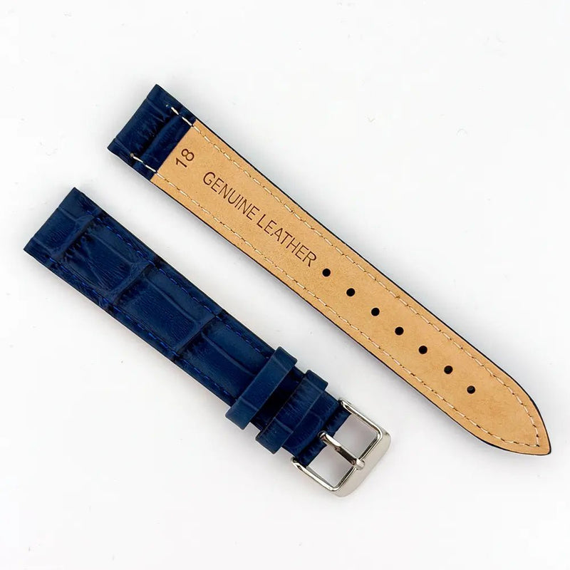 18mm Blue Alligator Style Watch Strap - CalderoneWatchCo