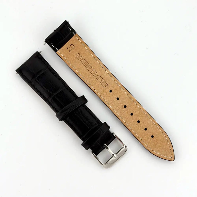 18mm Triple Black Alligator Style Watch Strap - CalderoneWatchCo