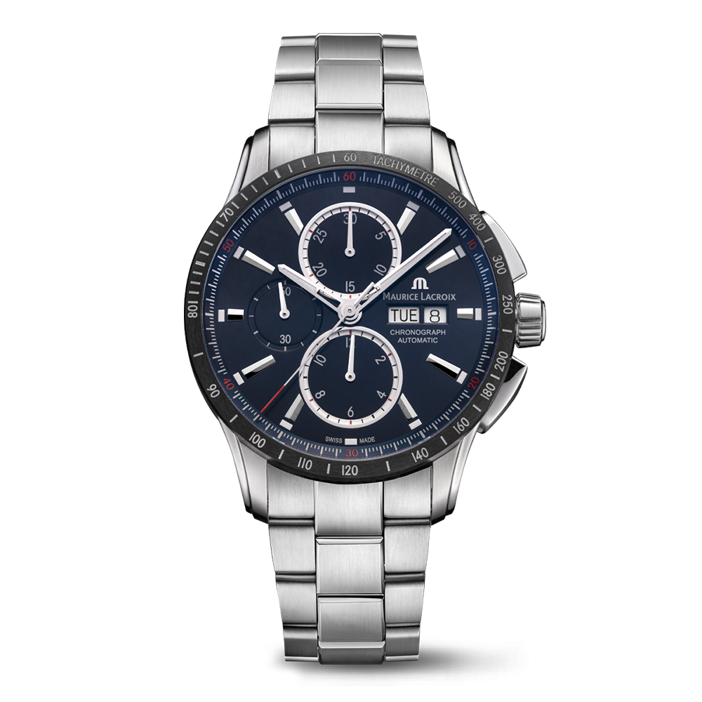 Maurice Lacroix Pontos S Chronograph 43mm Stainless Steel Blue Dial PT6038-SSL22-430-1