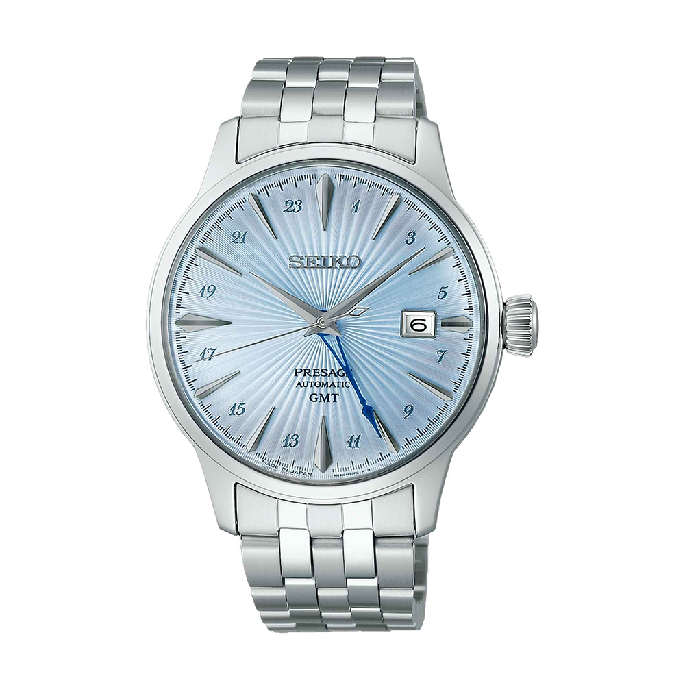 SEIKO Presage "Skydiving" Cocktail Time GMT SSK037J1 40.5mm Blue Dial Automatic Men's Watch