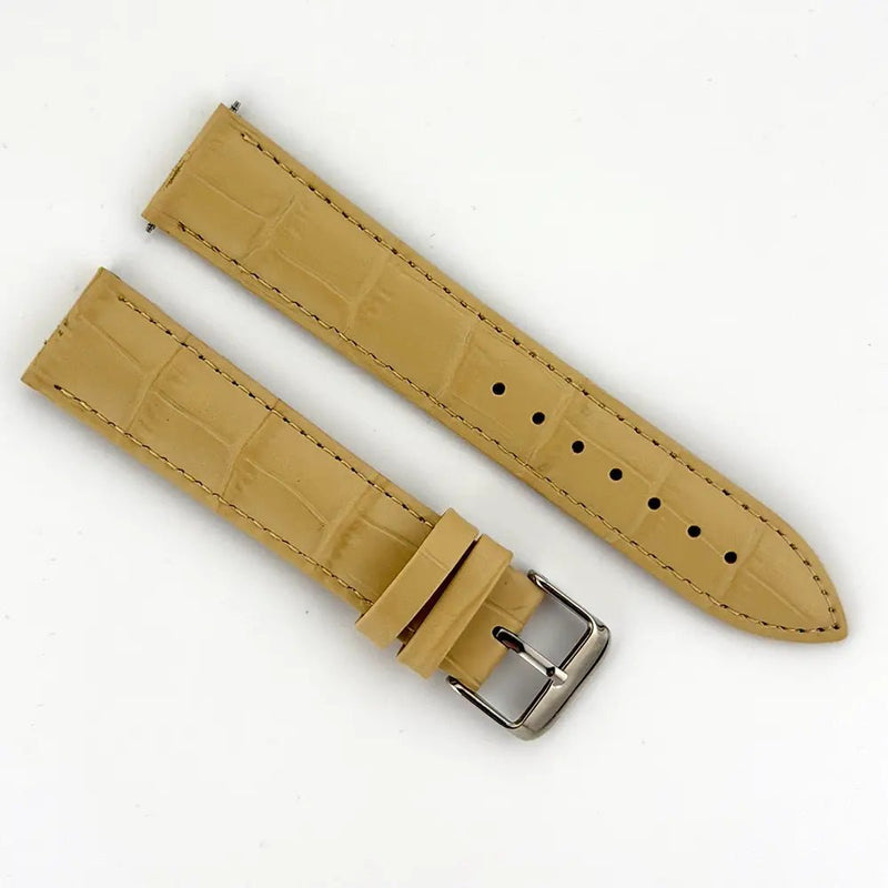 20mm Beige Alligator Style Watch Strap - CalderoneWatchCo