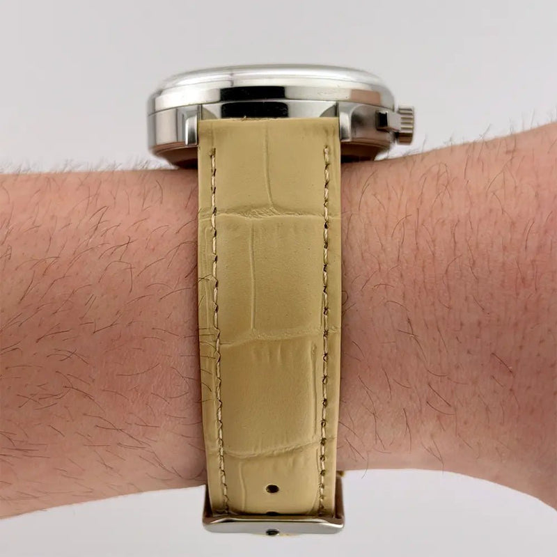 20mm Beige Alligator Style Watch Strap - CalderoneWatchCo