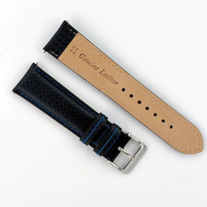 20mm Blue & Black Racing Watch Strap - CalderoneWatchCo