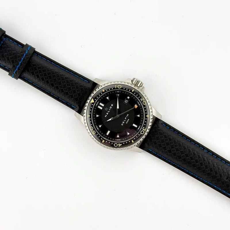 20mm Blue & Black Racing Watch Strap - CalderoneWatchCo