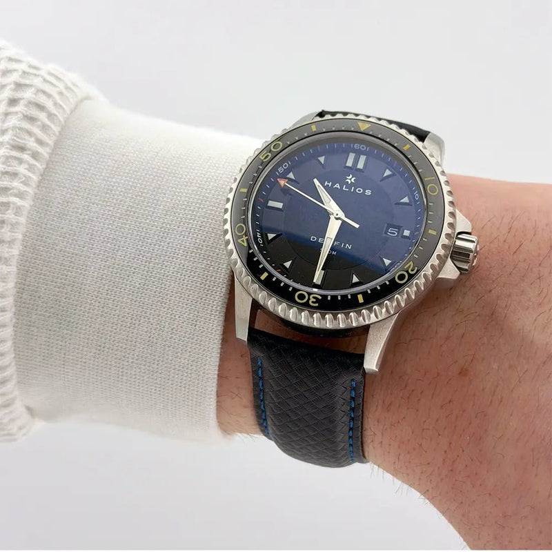 20mm Blue & Black Racing Watch Strap - CalderoneWatchCo