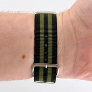 20mm Olive & Black Nylon NATO Watch Strap - CalderoneWatchCo