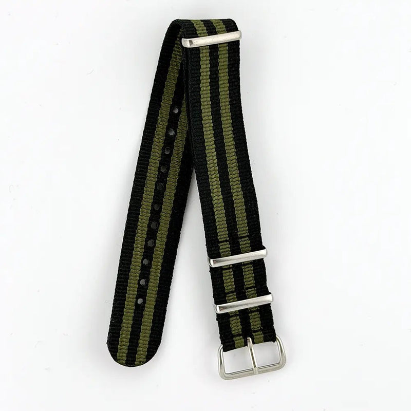 20mm Olive & Black Nylon NATO Watch Strap - CalderoneWatchCo