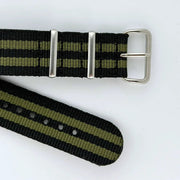 20mm Olive & Black Nylon NATO Watch Strap - CalderoneWatchCo