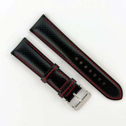 20mm Red & Black Racing Watch Strap - CalderoneWatchCo