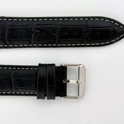 20mm White & Black Alligator Style Watch Strap - CalderoneWatchCo