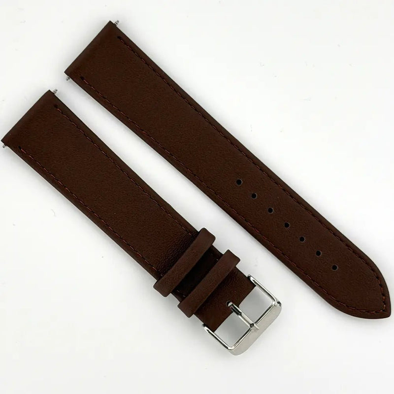 22mm Extra Long Brown Leather Watch Strap - CalderoneWatchCo