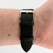 22mm Extra Long Triple Black Leather Watch Strap - CalderoneWatchCo