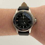 22mm Extra Long Triple Black Leather Watch Strap - CalderoneWatchCo