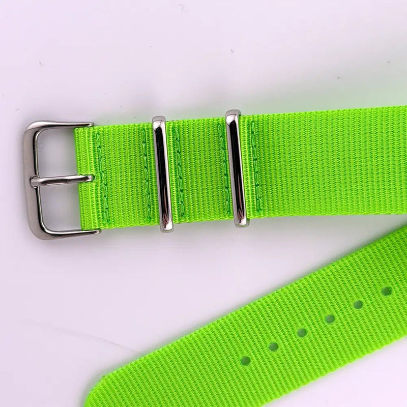 22mm Neon Green Nylon NATO Watch Strap - CalderoneWatchCo