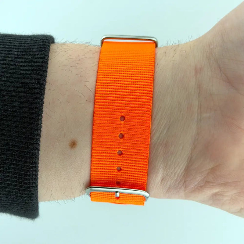 22mm Neon Orange Nylon NATO Watch Strap - CalderoneWatchCo
