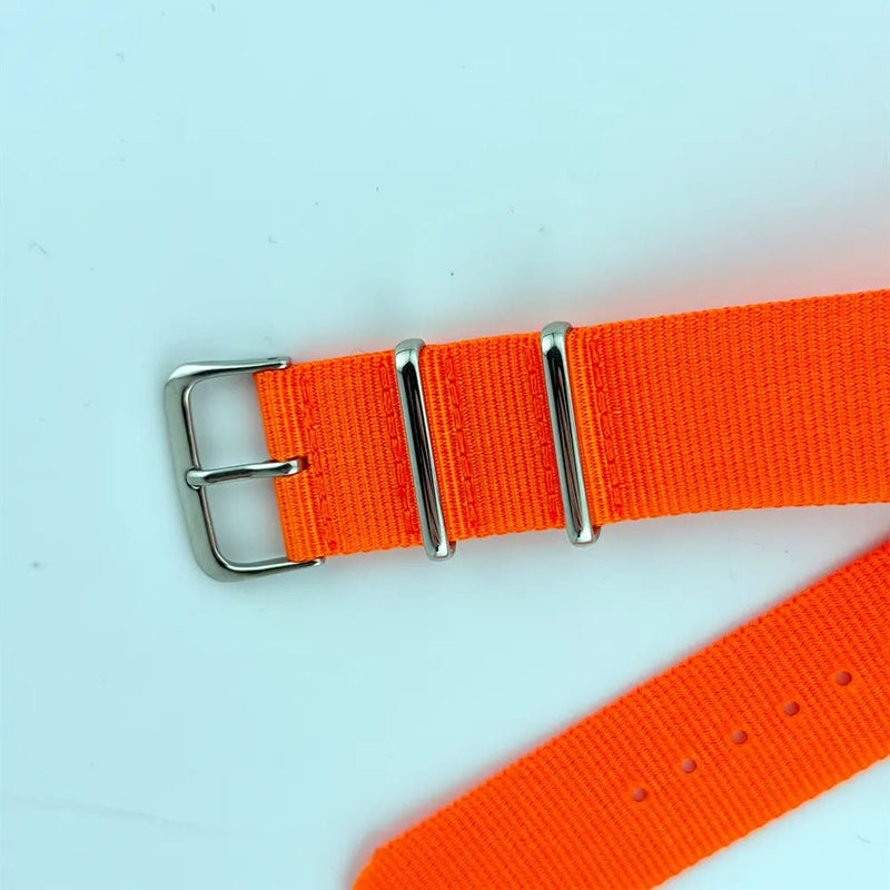22mm Neon Orange Nylon NATO Watch Strap - CalderoneWatchCo