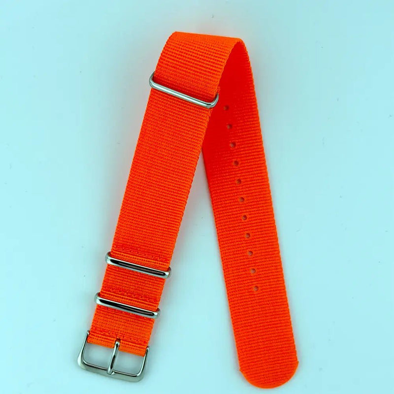 22mm Neon Orange Nylon NATO Watch Strap - CalderoneWatchCo