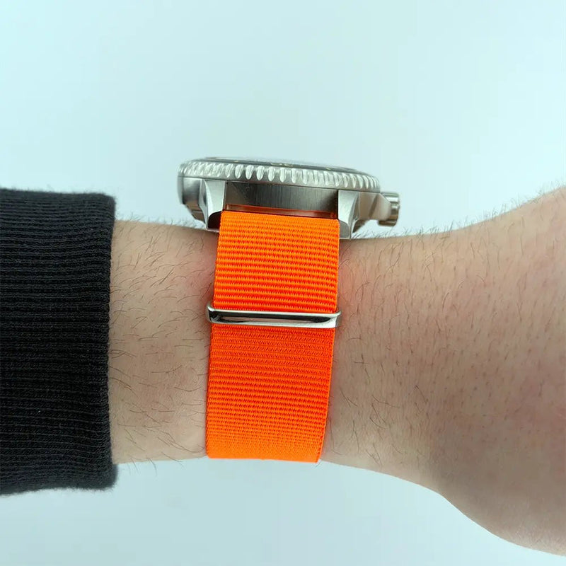 22mm Neon Orange Nylon NATO Watch Strap - CalderoneWatchCo