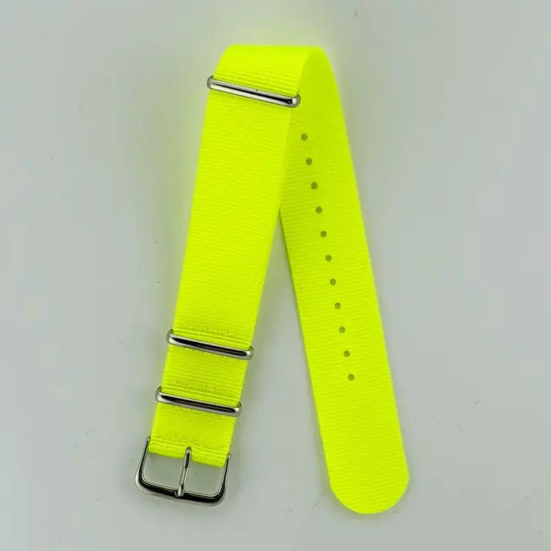 22mm Neon Yellow Nylon NATO Watch Strap - CalderoneWatchCo