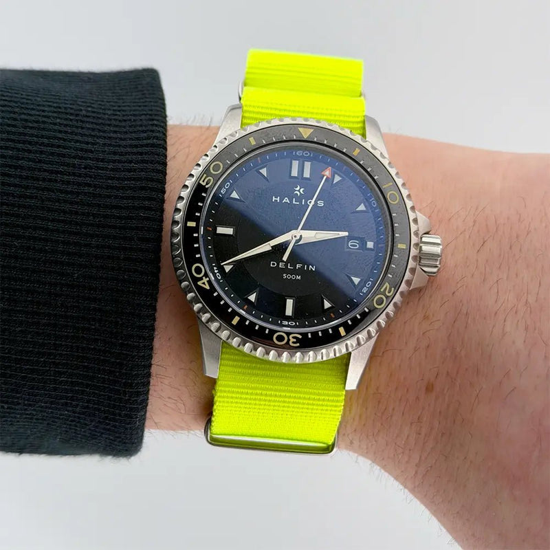 22mm Neon Yellow Nylon NATO Watch Strap - CalderoneWatchCo