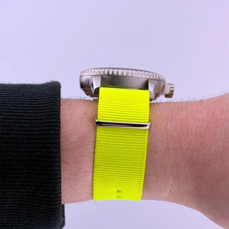 22mm Neon Yellow Nylon NATO Watch Strap - CalderoneWatchCo