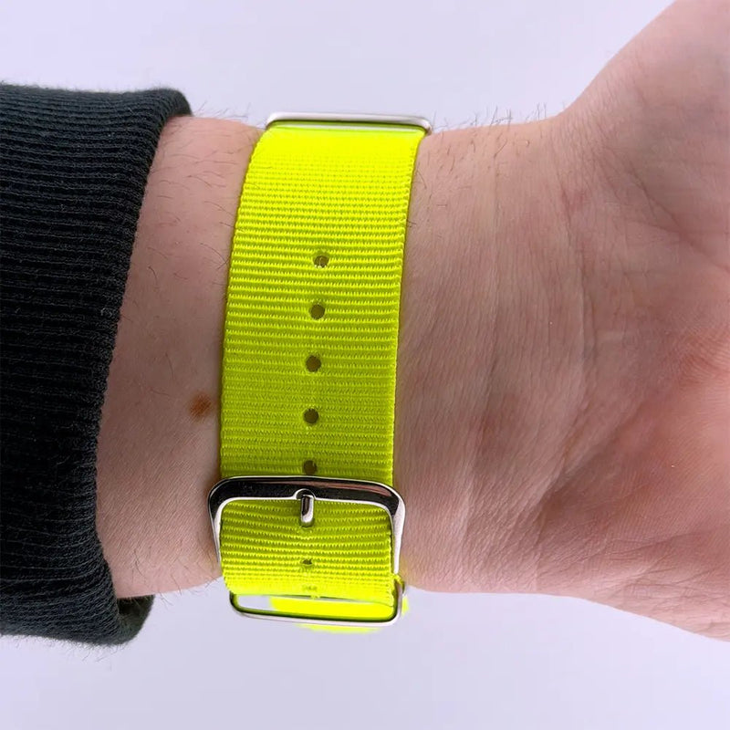 22mm Neon Yellow Nylon NATO Watch Strap - CalderoneWatchCo