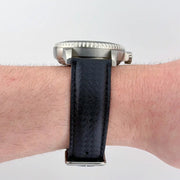 22mm Triple Black Racing Watch Strap - CalderoneWatchCo