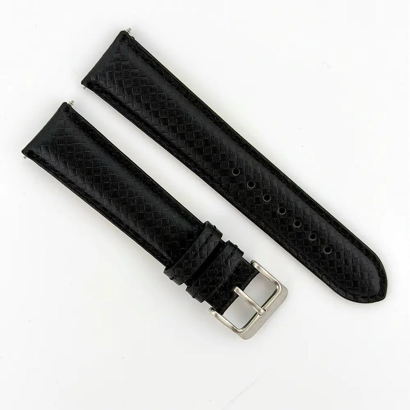 22mm Triple Black Racing Watch Strap - CalderoneWatchCo
