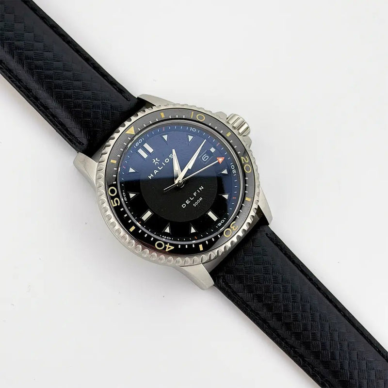 22mm Triple Black Racing Watch Strap - CalderoneWatchCo