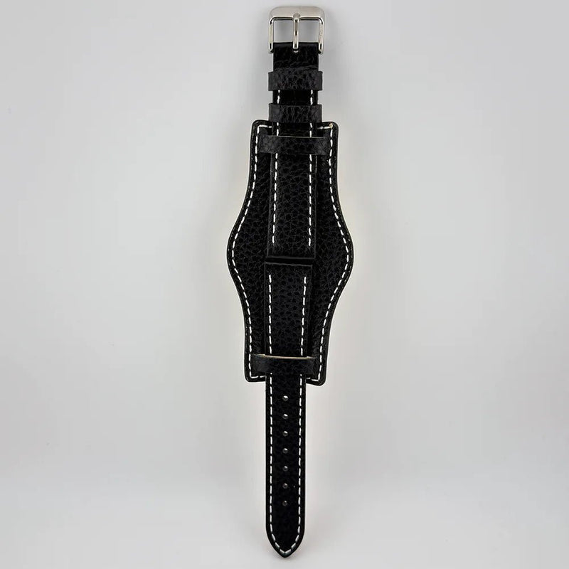 22mm White & Black Bund Watch Strap - CalderoneWatchCo