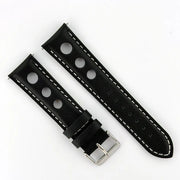 22mm White & Black Racing Watch Strap - CalderoneWatchCo