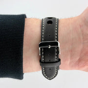 22mm White & Black Racing Watch Strap - CalderoneWatchCo