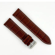 22mm White & Brown Alligator Style Watch Strap - CalderoneWatchCo