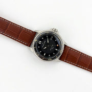 22mm White & Brown Alligator Style Watch Strap - CalderoneWatchCo