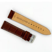 22mm White & Brown Alligator Style Watch Strap - CalderoneWatchCo