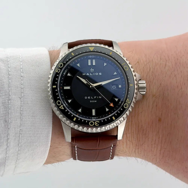 22mm White & Brown Alligator Style Watch Strap - CalderoneWatchCo