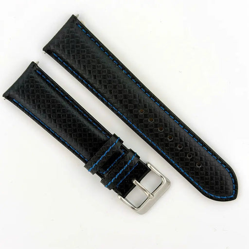 24mm Blue & Black Racing Watch Strap - CalderoneWatchCo