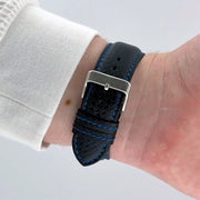 24mm Blue & Black Racing Watch Strap - CalderoneWatchCo