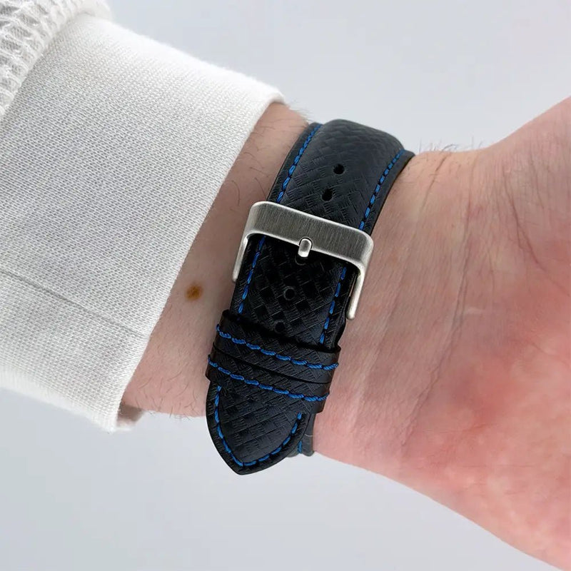 24mm Blue & Black Racing Watch Strap - CalderoneWatchCo