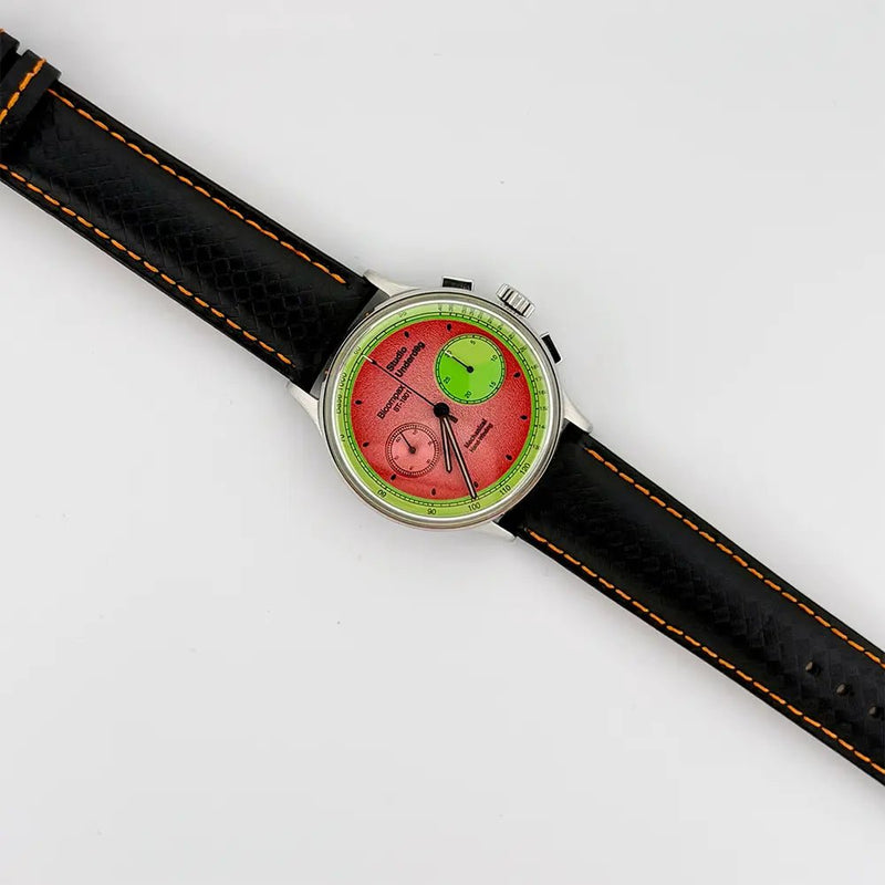 24mm Orange & Black Racing Watch Strap - CalderoneWatchCo